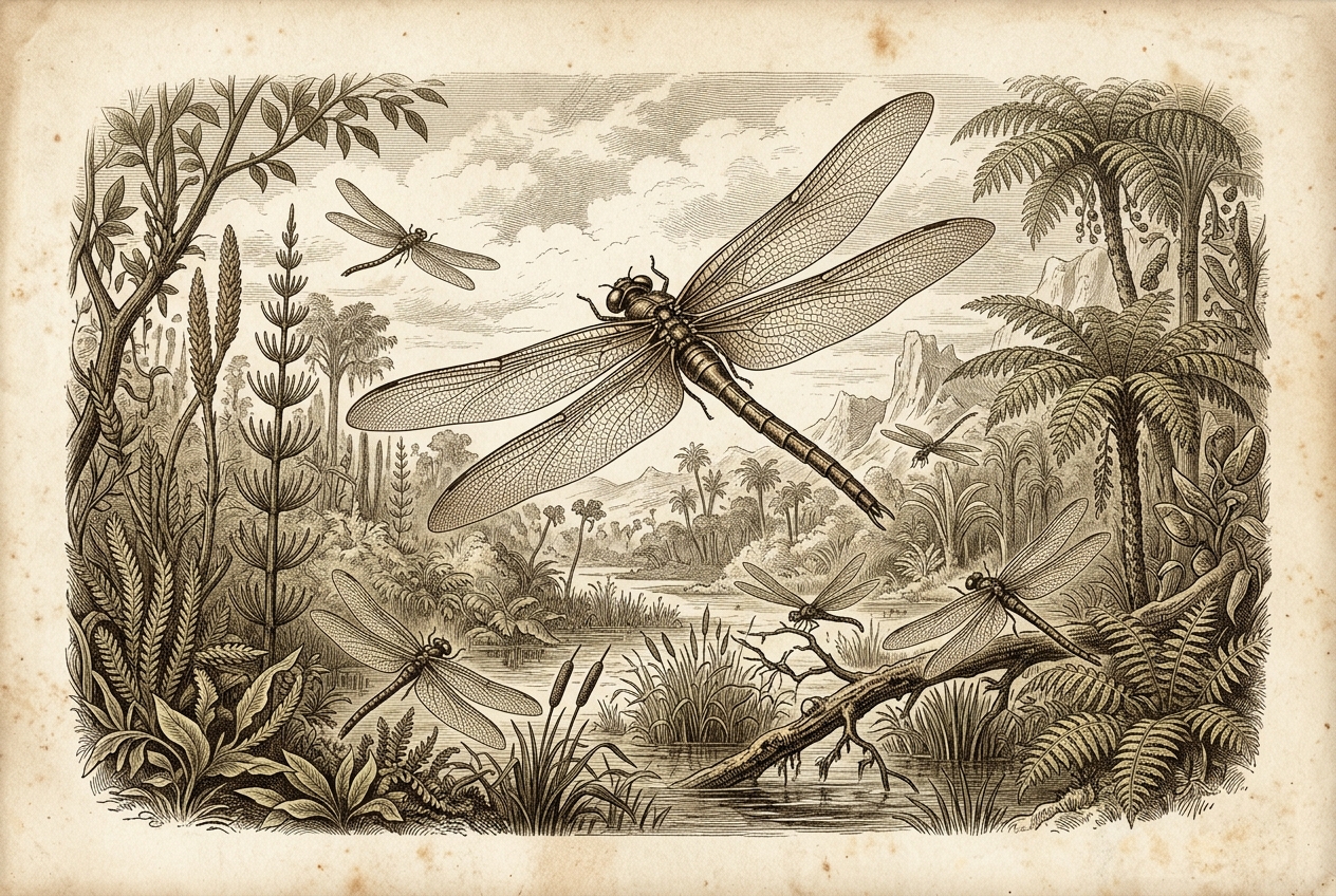 Dragonflies Ruled the Sky Before Dinosaurs With 2-Foot Wings — AI illustration