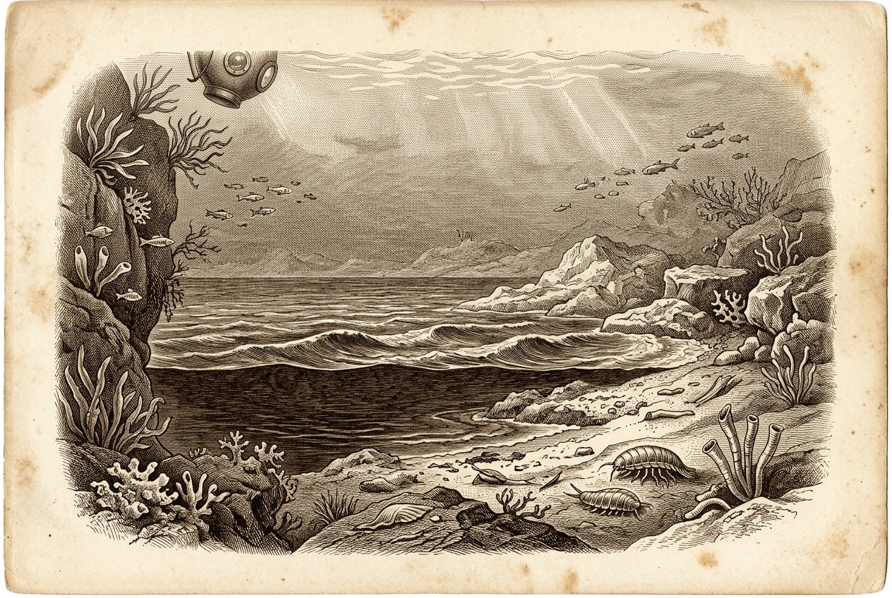 There's a Lake Under the Ocean With Its Own Shoreline — AI illustration