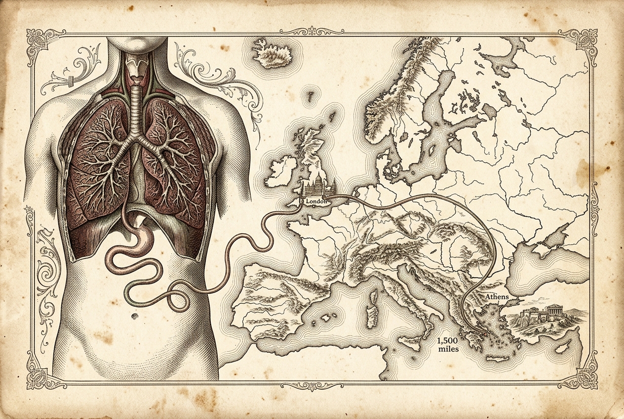 Your Lungs Contain 1,500 Miles of Airways — AI illustration